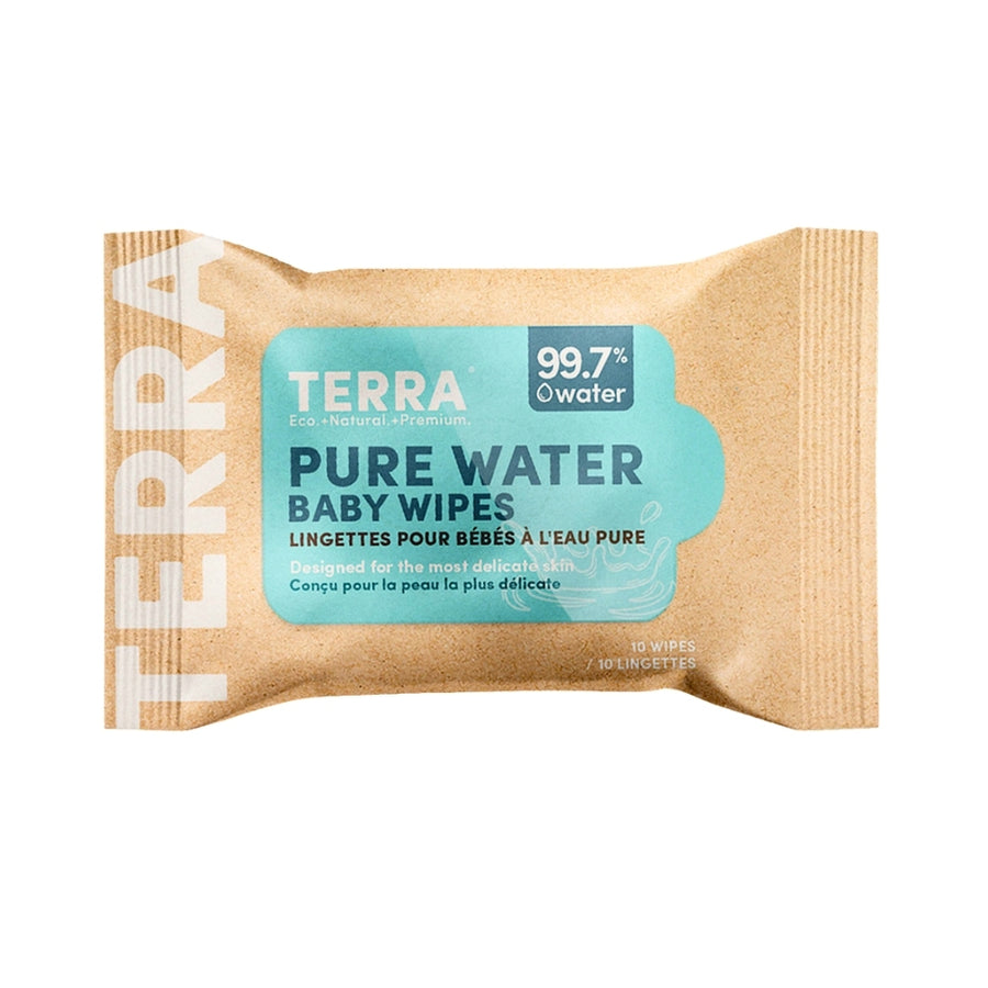 TERRA Mini Water Wipes - Baby Wipes Mini Pack 10s TERRA