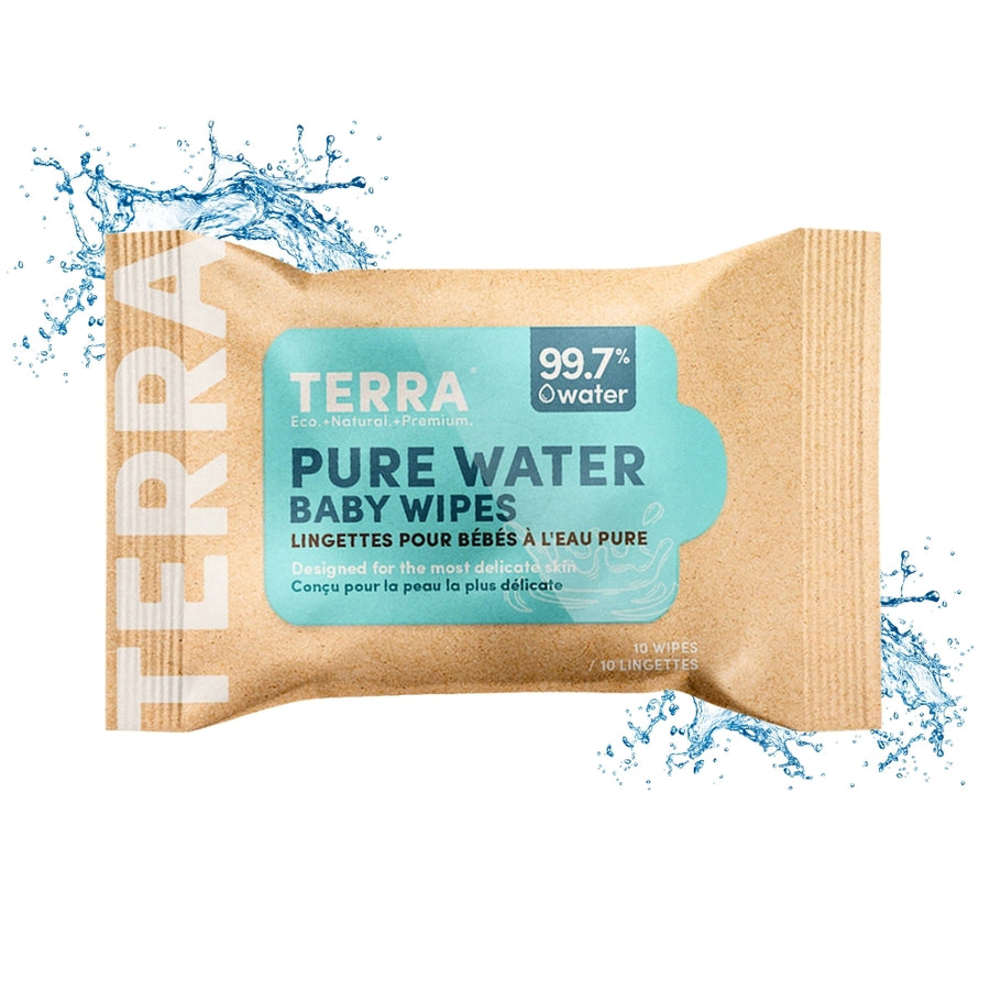 TERRA Mini Water Wipes - Baby Wipes Mini Pack 10s TERRA