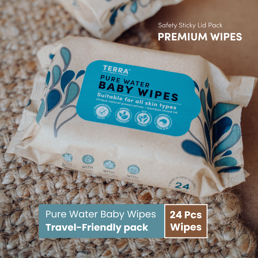Pure Water Baby Wipes Travel Pack 24s TERRA