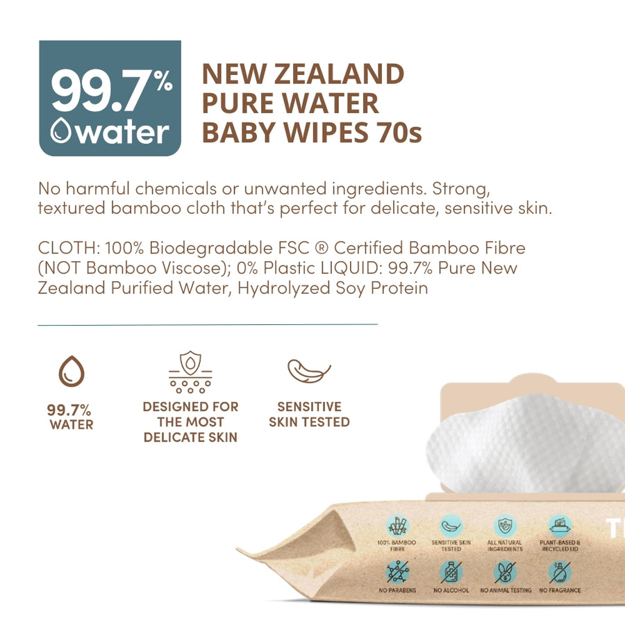 TERRA Mini Water Wipes - Baby Wipes Mini Pack 10s TERRA