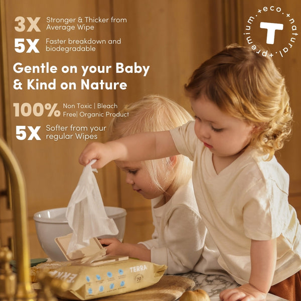 TERRA Mini Manuka Honey Baby Wipes - Baby Wipes Mini Pack 10s TERRA
