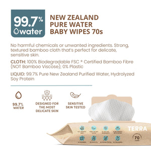 Pure Water Baby Wipes 70s TERRA