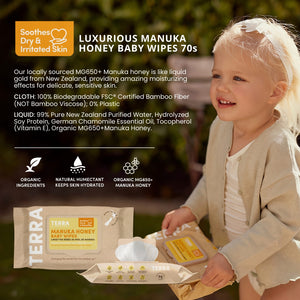 Manuka Honey Baby Wipes 70s TERRA