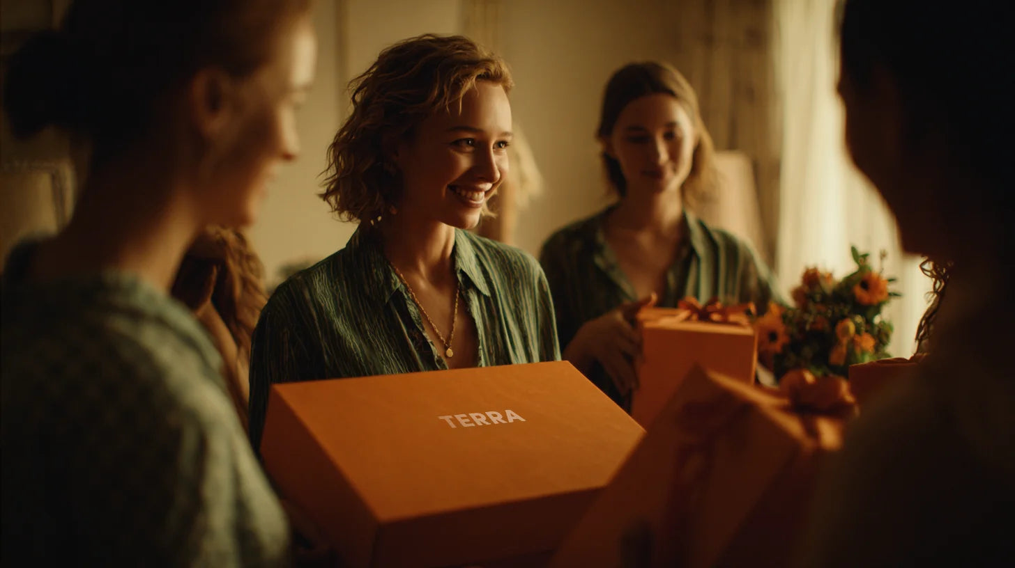 Lifestyle scene of Terra wipes gift box exchange