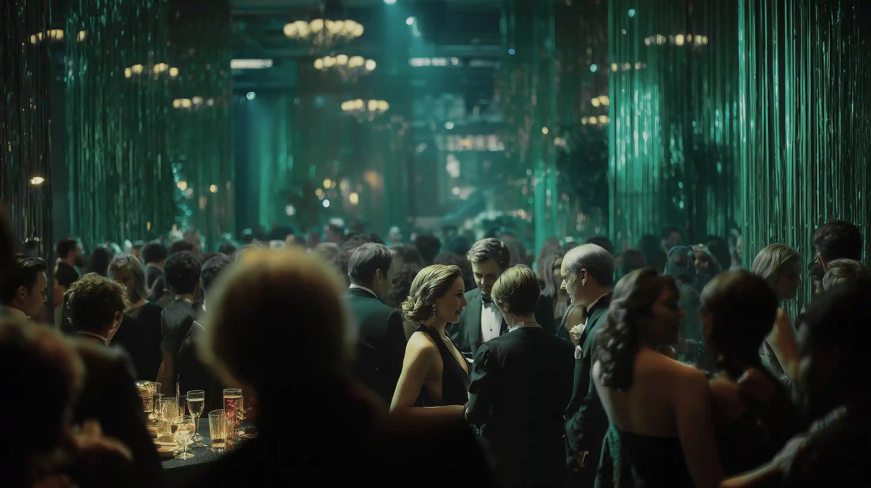 Elegant nightlife party scene