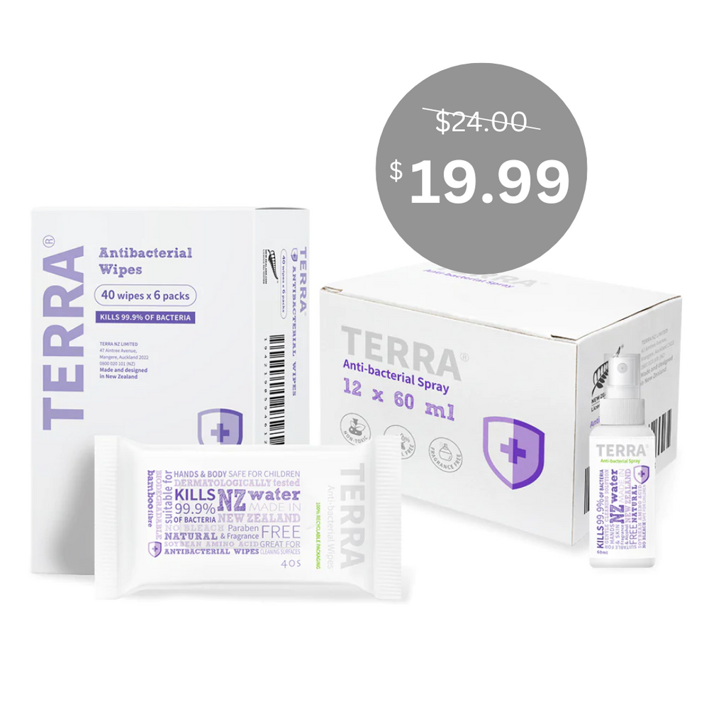 TERRA Antibacterial Spray and Wipes Combo Pack TERRA
